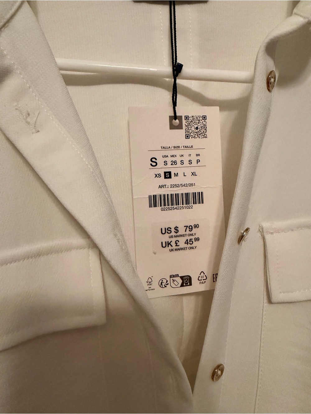 Zara Cream Shirt Dress with Dark Brown Belt - Picture 4 of 4